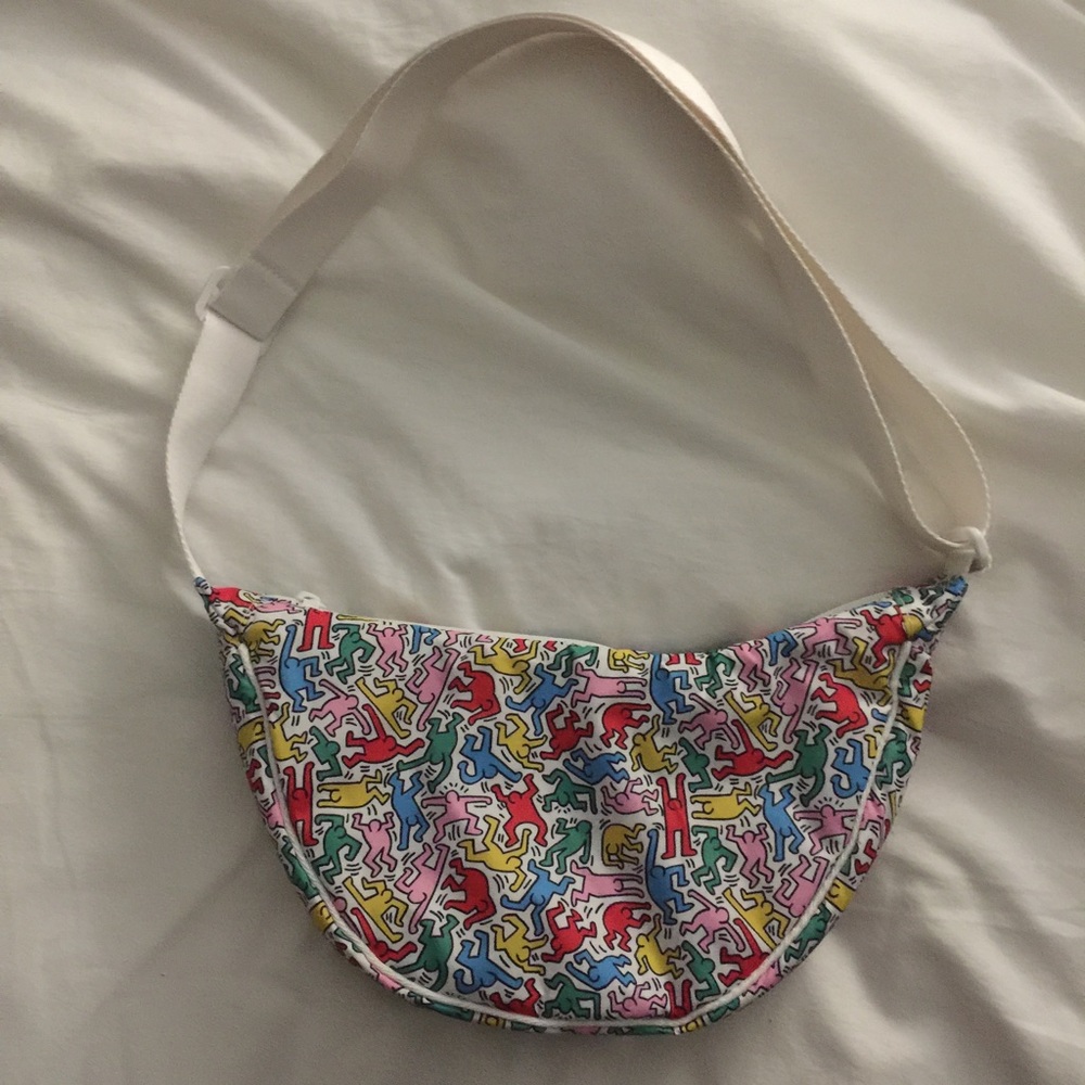 NWOT- Unisex Keith Haring Round Mini Shoulder Bag - White
